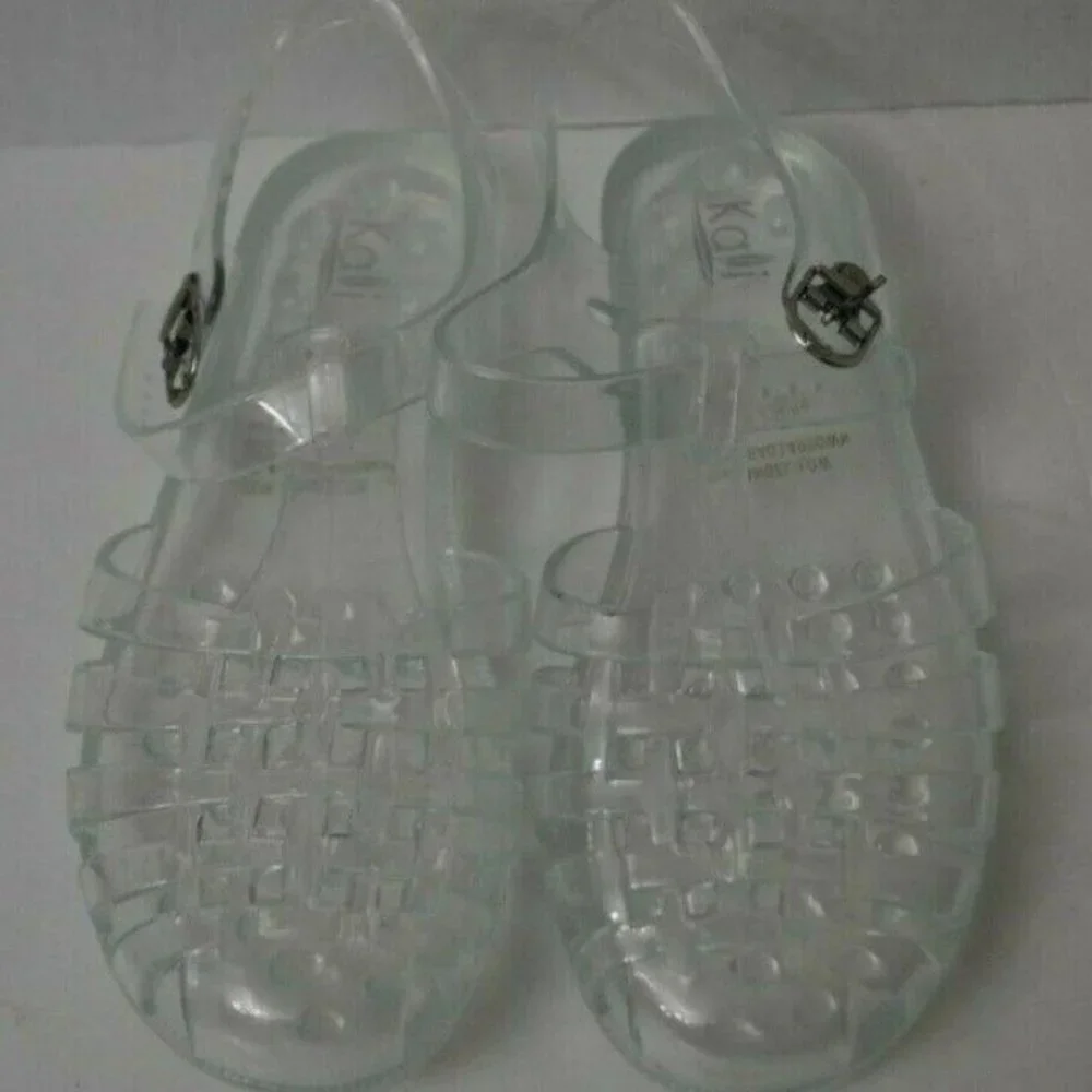 Women Low Flat Heel Gladiator Water Summer Shoes Jelly Fisherman Sandals CLEAR